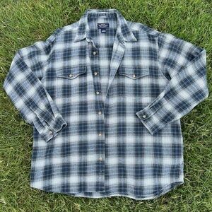 Classic Blue and Gray Plaid Shirt
